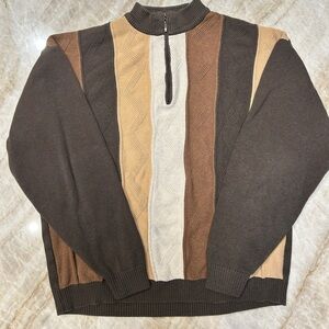 Vintage Tosani 1/4 Zip Sweater Mens 2XL | Made in Canada | 100% Cotton Colorbloc